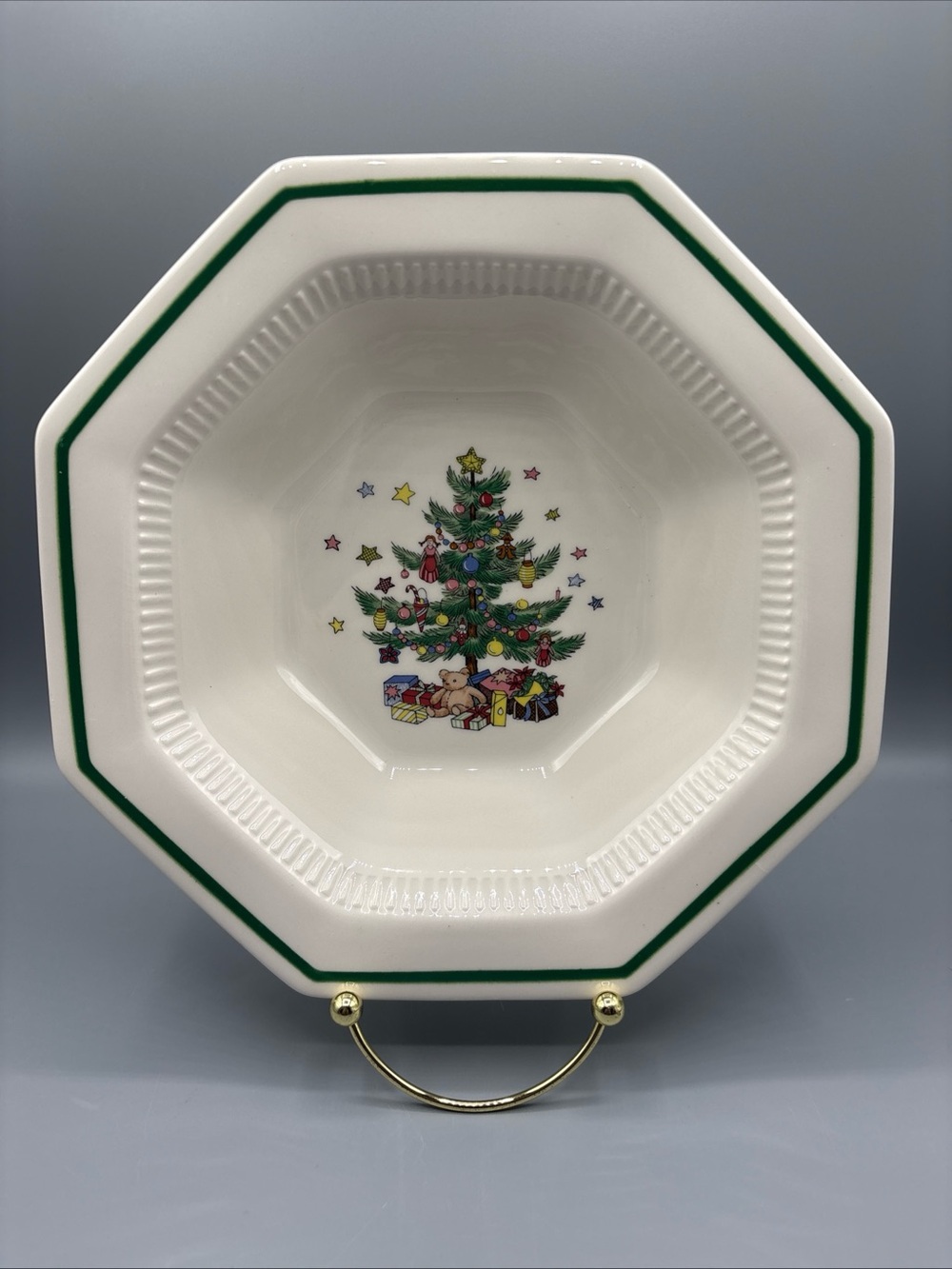 Vintage Nikko CHRISTMASTIME Octagonal Vegetable Serving Bowl EUC No Chips